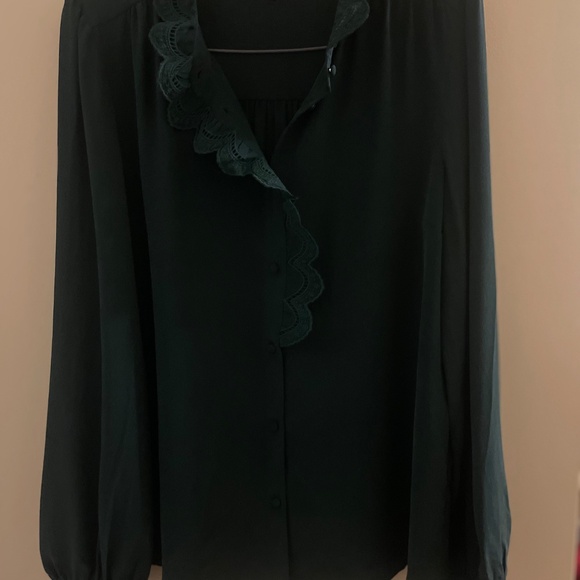 Sézane: Chlo Shirt - Bottle Green - Size 4 - Picture 7 of 8